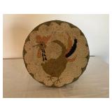 Wood Stool with Hooked Rooster Top