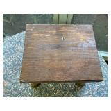 Small Wooden Stool with Turned Legs