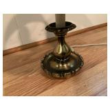 Brass Table Lamp with Patinated Shade