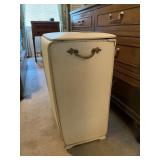 Mid-Century Style White Laundry Hamper