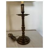 Brass Table Lamp with Pleated Shade