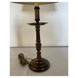 Brass Table Lamp with Pleated Shade