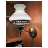 Wall-Mounted Oil Lamp with Frosted Glass Shade