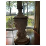 Ornate Table Lamp with Cherub Relief