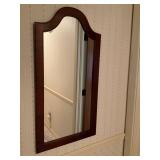 Wood-Framed Wall Mirror with Arched Top