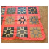 Star-Patch Quilt With Pink Border