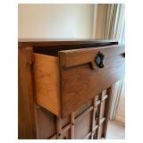 Wooden Tall Chest With Decorative Hardware