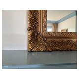 Gilded Rectangular Wall Mirror with Ornate Frame