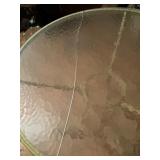 Round Metal Patio Table with Glass Top