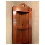 Wooden Corner Shelf With Cutout Heart Accent