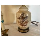 Table Lamps with Butterfly Motif and Brass Accents