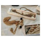 Assorted Jewelry, Display Cases, and Decorative Bo