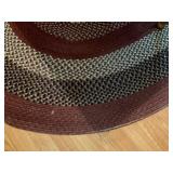 Oval Braided Area Rug in Burgundy and Gray