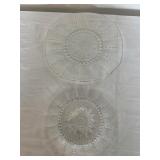 Collection of Pressed and Clear Glass Plates and B