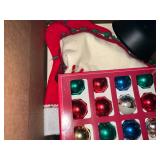 Box of Holiday Decorations with Ornaments