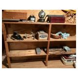 Contents of Wooden Shelves with Various Household