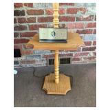 Wooden Floor Lamp with Built-In Table