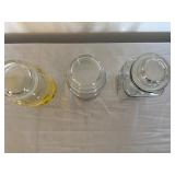 Set of Three Glass Canisters With Lids