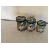 Set of Three Decorative Tin Canisters with Goose M