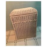 Wicker Bathroom Shelf and Hamper Set