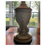 Decorative Table Lamp with Sculpted Cherub Motif