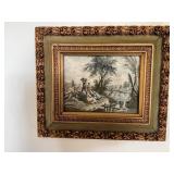 Pair of Framed Engravings with Ornate Gilt Frames