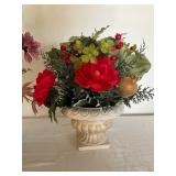 Two Artificial Floral Arrangements in Decorative V
