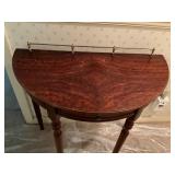 Demilune Console Table with Brass Gallery Rail