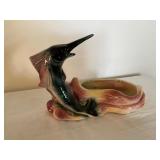 Ceramic Marlin Figure with Integrated Holder