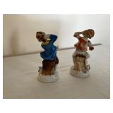 Pair of Painted Ceramic Figurines with Animals
