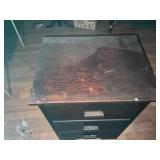 Dark Stained Wood Three-Drawer Chest