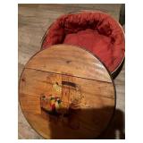 Group of Baskets and Wooden Chair