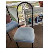 Three Chairs with Metal Frames and Cushions