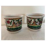 Chinese Famille Rose Planters and Teacups Set