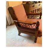 Wooden Armchair with Upholstered Cushions