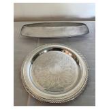 Collection of Five Silver-Plated Serving Trays