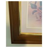 Framed Floral Print with Wooden Frame