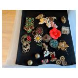 Plastic Storage Box With Costume Jewelry Collectio