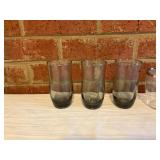 Set of Mixed Glassware With Metallic Rim