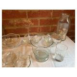 Collection of Glass Bottles and Bowls