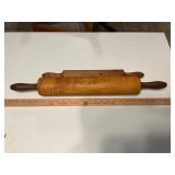 Two Wooden Rolling Pins with Turned Handles