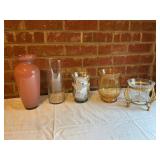 Assorted Glass and Metal Decorative Vases