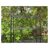 Black Metal Wire Storage Rack with Four Shelves
