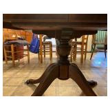 Rectangular Wooden Dining Table with Pedestal Base