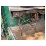 Antique Treadle Sewing Machine with Cabinet
