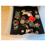 Plastic Storage Drawers with Assorted Costume Jewe