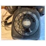 Black Rotary Dial Telephone With Cord