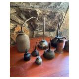 Collection of Vintage Metal Oil Cans