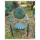 Pair of Metal Cantilever Patio Chairs