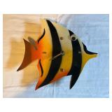 Set of Glass Fish Figures and Fish-Shaped Clock